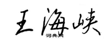 王正良王海峡行书个性签名怎么写