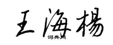 王正良王海杨行书个性签名怎么写