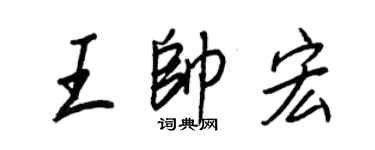 王正良王帅宏行书个性签名怎么写
