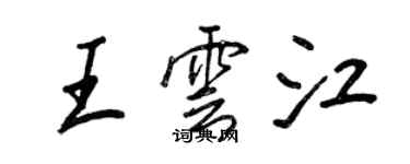 王正良王云江行书个性签名怎么写
