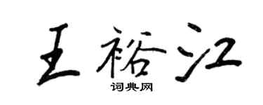 王正良王裕江行书个性签名怎么写