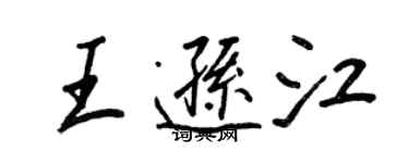 王正良王逊江行书个性签名怎么写