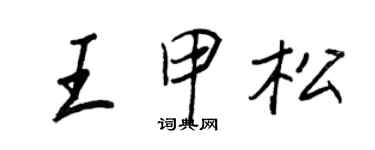 王正良王甲松行书个性签名怎么写