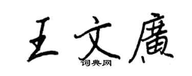 王正良王文广行书个性签名怎么写