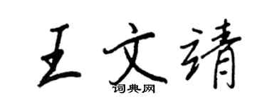 王正良王文靖行书个性签名怎么写