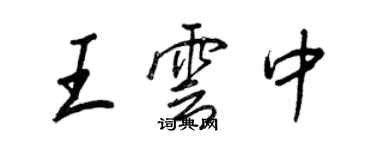 王正良王云中行书个性签名怎么写
