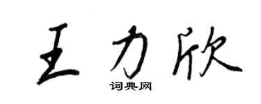 王正良王力欣行书个性签名怎么写