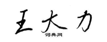 王正良王大力行书个性签名怎么写