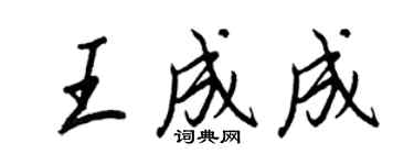 王正良王成成行书个性签名怎么写