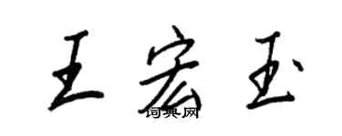 王正良王宏玉行书个性签名怎么写