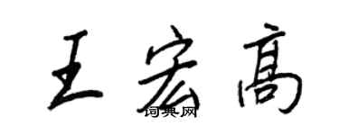 王正良王宏高行书个性签名怎么写