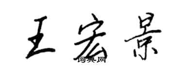 王正良王宏景行书个性签名怎么写