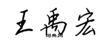 王正良王禹宏行书个性签名怎么写