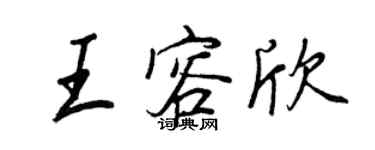 王正良王容欣行书个性签名怎么写