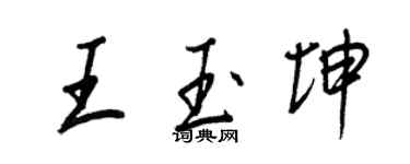 王正良王玉坤行书个性签名怎么写