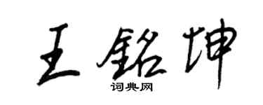 王正良王铭坤行书个性签名怎么写