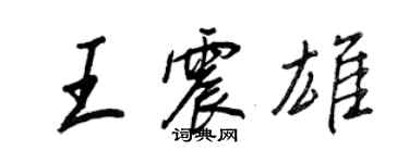 王正良王震雄行书个性签名怎么写