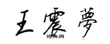 王正良王震梦行书个性签名怎么写