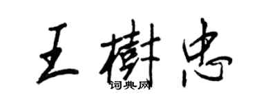 王正良王树忠行书个性签名怎么写