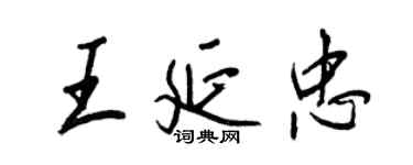王正良王延忠行书个性签名怎么写