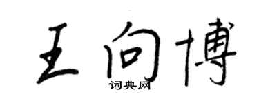 王正良王向博行书个性签名怎么写