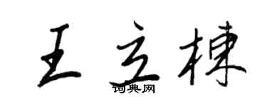 王正良王立栋行书个性签名怎么写