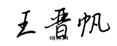 王正良王晋帆行书个性签名怎么写