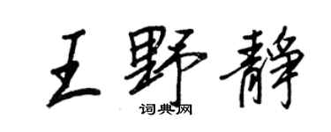 王正良王野静行书个性签名怎么写