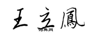 王正良王立凤行书个性签名怎么写
