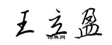 王正良王立盈行书个性签名怎么写