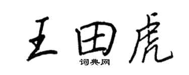 王正良王田虎行书个性签名怎么写
