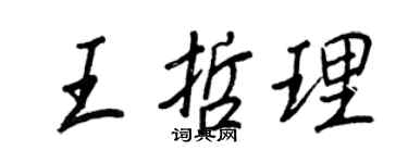 王正良王哲理行书个性签名怎么写