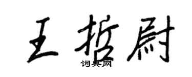 王正良王哲尉行书个性签名怎么写