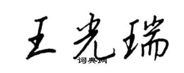 王正良王光瑞行书个性签名怎么写