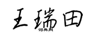 王正良王瑞田行书个性签名怎么写