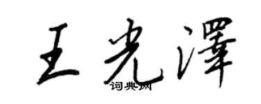 王正良王光泽行书个性签名怎么写