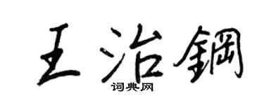 王正良王治钢行书个性签名怎么写