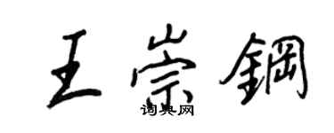 王正良王崇钢行书个性签名怎么写