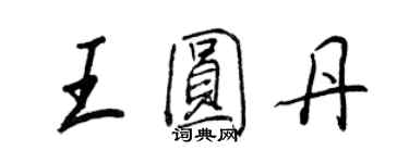 王正良王圆丹行书个性签名怎么写