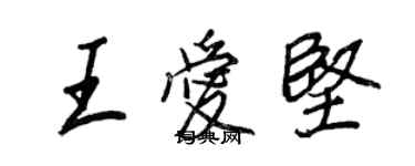 王正良王爱坚行书个性签名怎么写