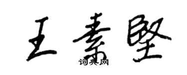 王正良王素坚行书个性签名怎么写