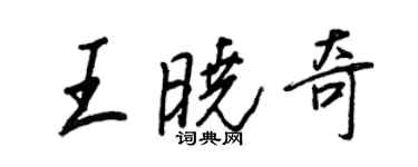 王正良王晓奇行书个性签名怎么写