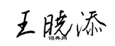 王正良王晓添行书个性签名怎么写