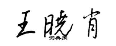 王正良王晓肖行书个性签名怎么写