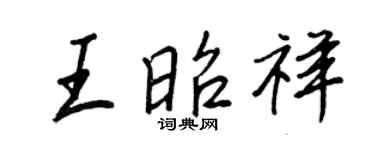 王正良王昭祥行书个性签名怎么写