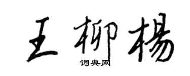 王正良王柳杨行书个性签名怎么写