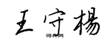 王正良王守杨行书个性签名怎么写
