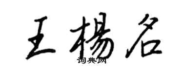 王正良王杨名行书个性签名怎么写