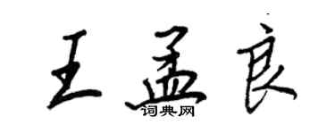 王正良王孟良行书个性签名怎么写