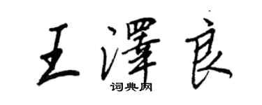 王正良王泽良行书个性签名怎么写